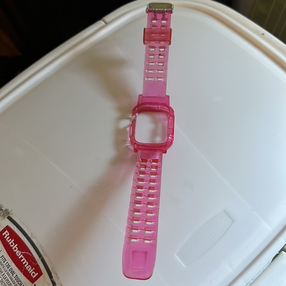 Apple Watch Pink Jelly Transparent Material WristBand for Apple Watch 44mm! - Picture 3 of 4
